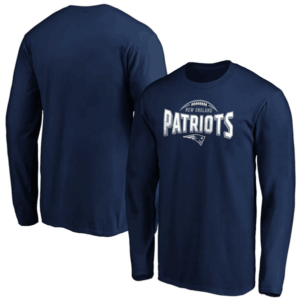 New England Patriots Navy Clamp Down Long Sleeve T-Shirt